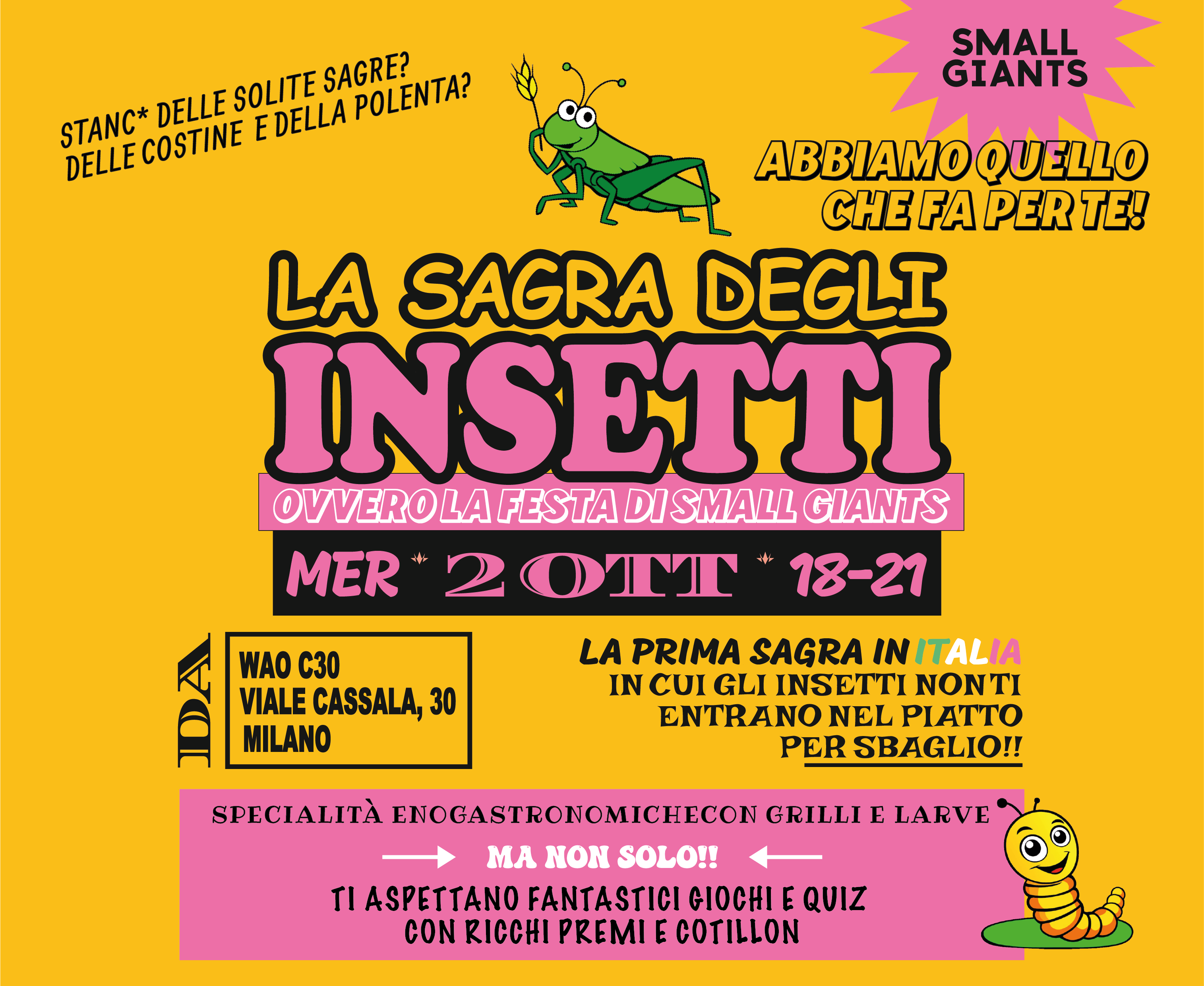 A Milano la Sagra degli Insetti organizzata da Small Giants: ecco perché sono il cibo del futuro - immagine di copertina