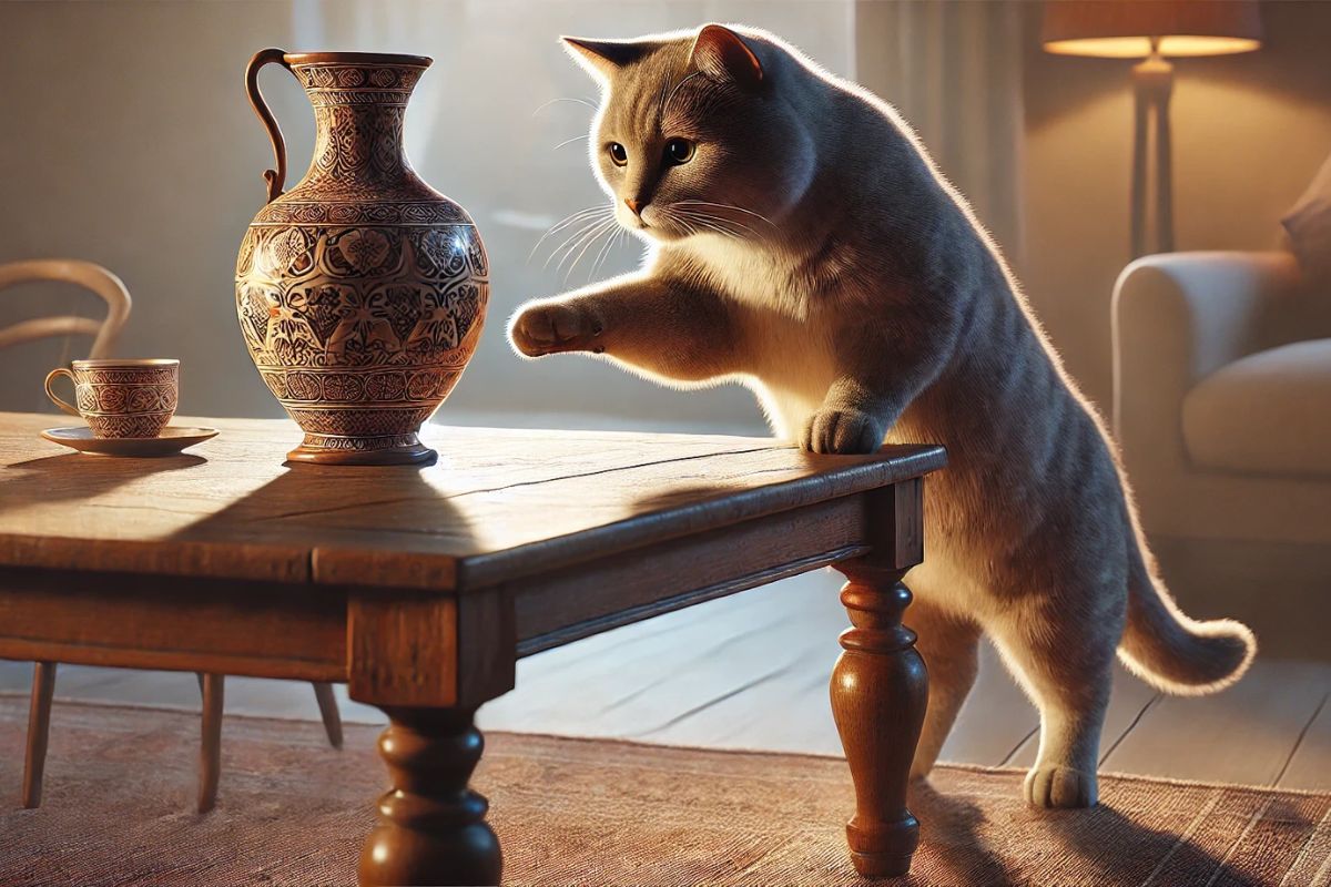 Nella mente del felino: perché i gatti fanno cadere le cose per terra? - immagine di copertina