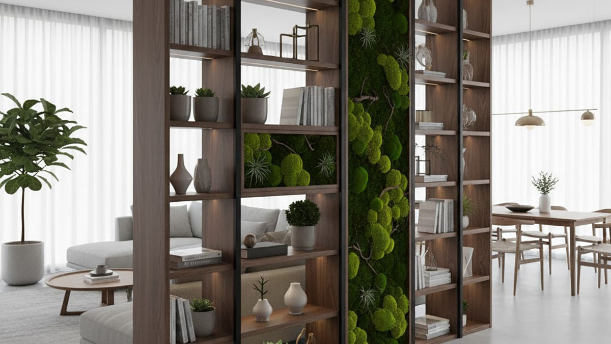 Parete divisoria con muschio