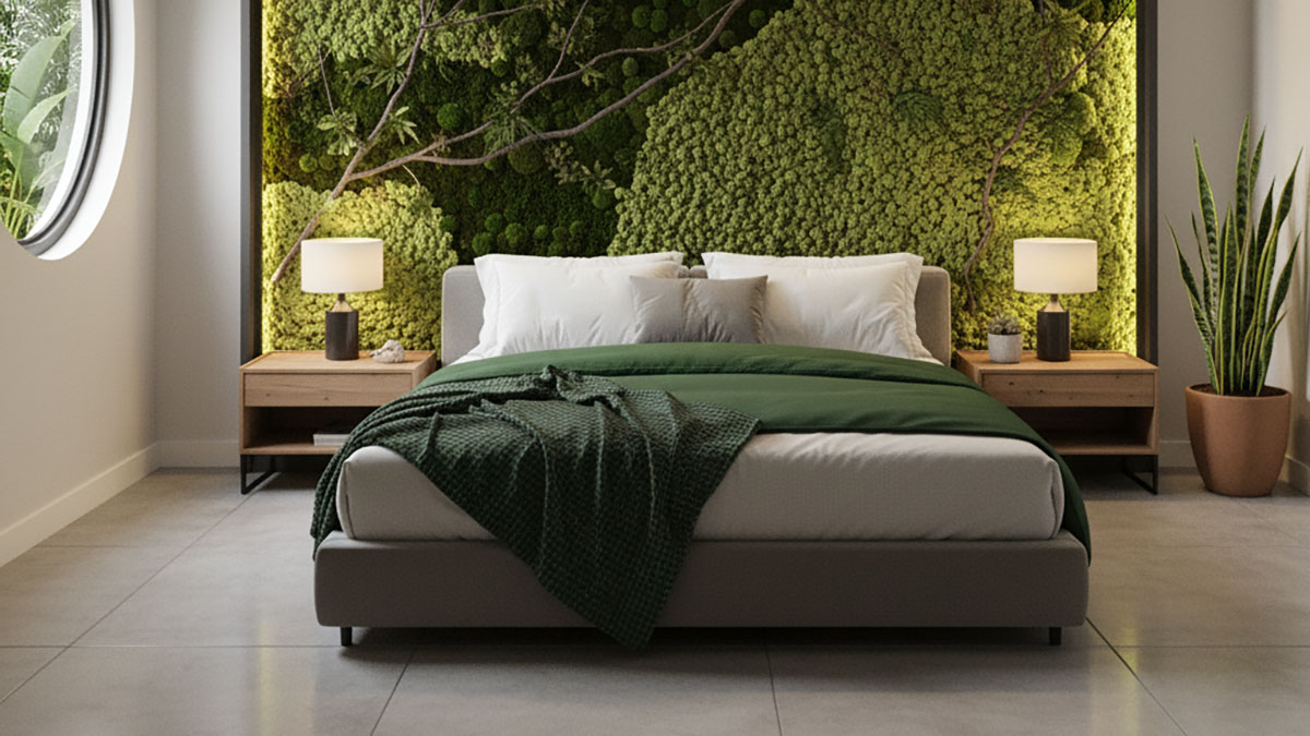 Muschio in camera da letto