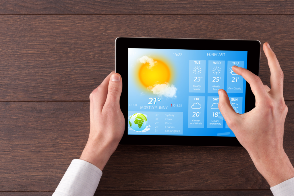 controllo del meteo prima di uscire